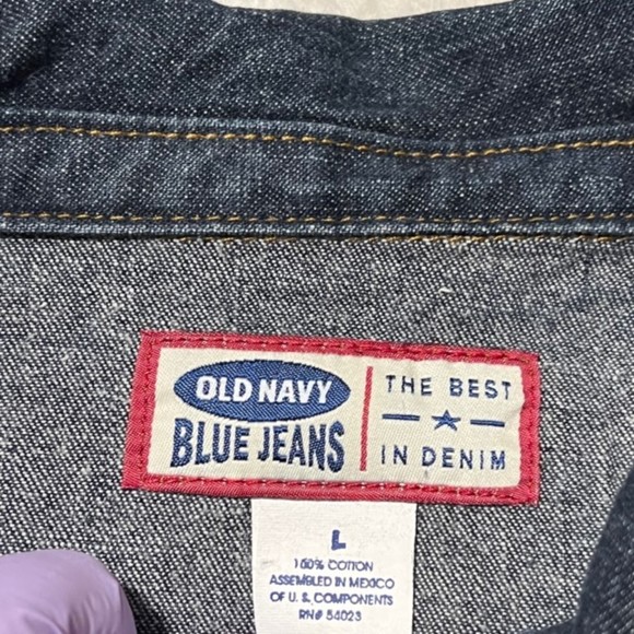 Old Navy Blue Jeans Womens 100% Cotton Denim Jacket Medium Wash Size Large - Picture 8 of 12
